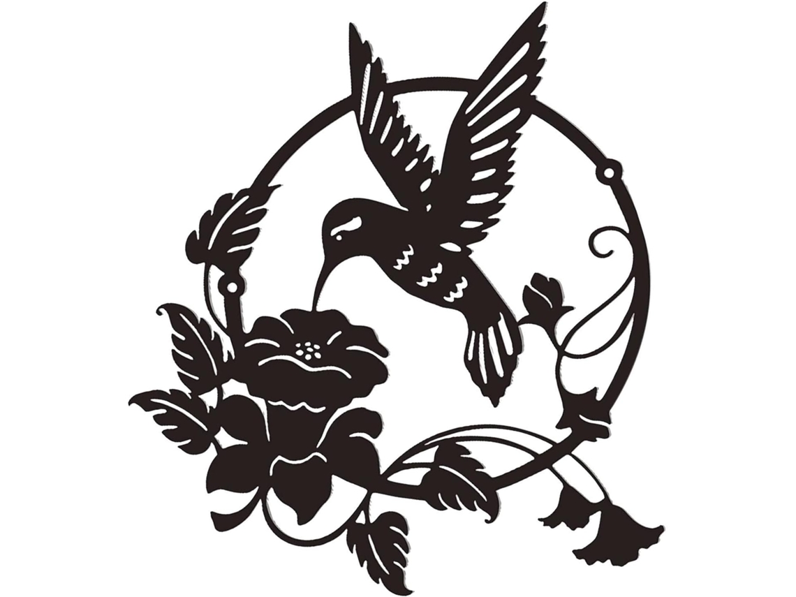 Decoración De Pared Metálica: Colibrí Recolectando Néctar. Diseño Moderno Para El Hogar Y El Dormitorio.