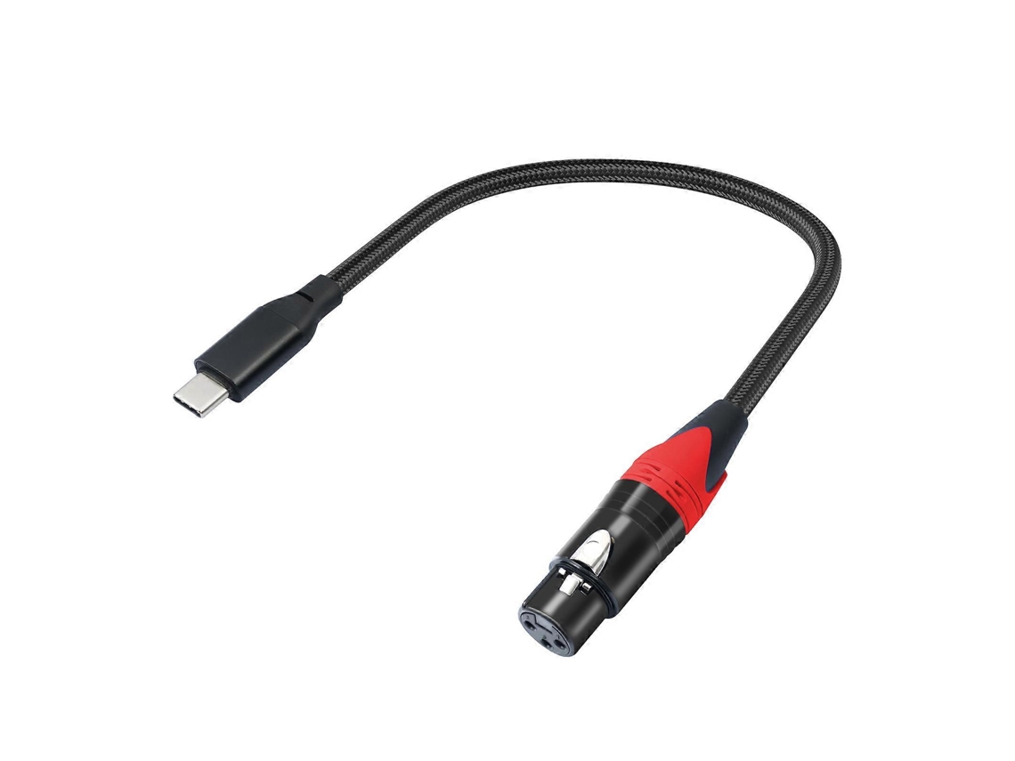 Cable de micrófono USB-C LALAMOLI, adaptador de conector hembra tipo C a 3 pines