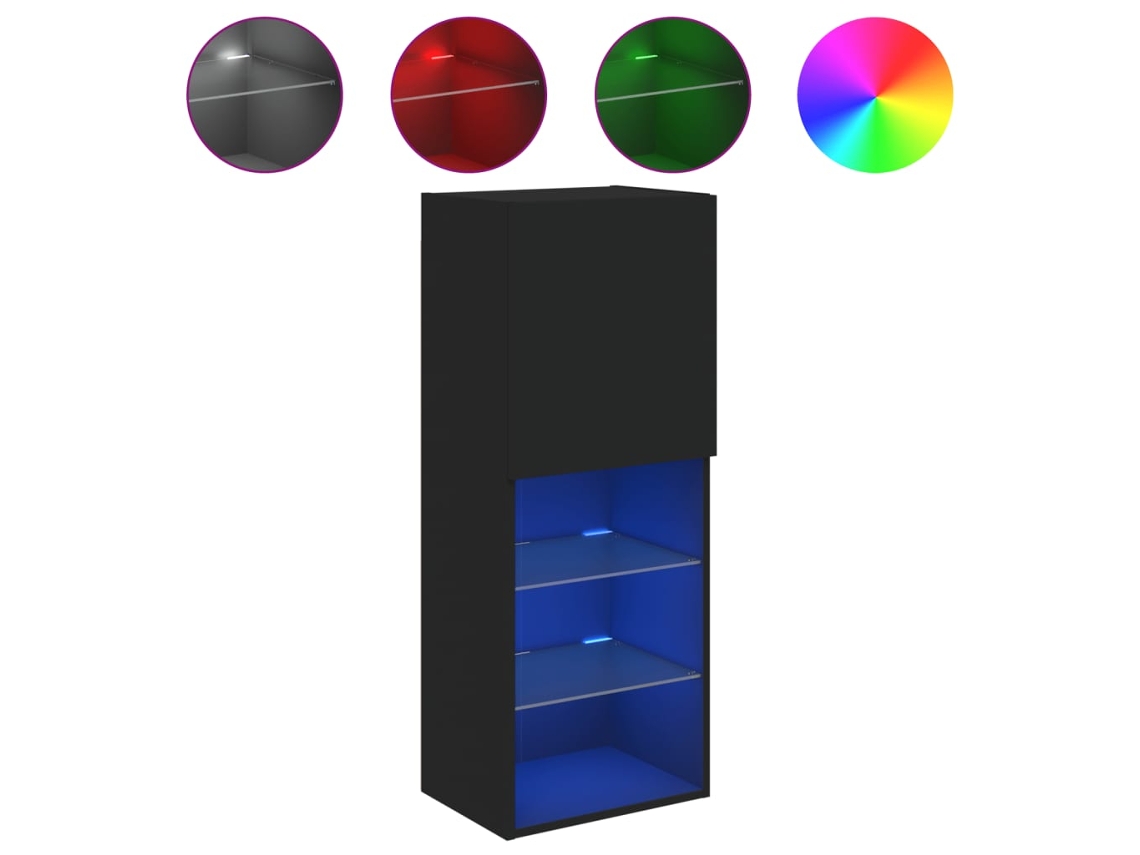 Maison Exclusive - Mueble Para Tv Con Luces Led Negro 40,5x30x102 Cm