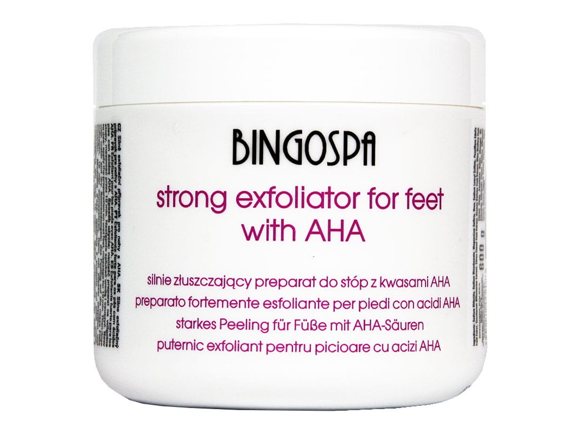 Tratamiento exfoliante intensivo para pies Bingospa con ácidos AHA, 600 g