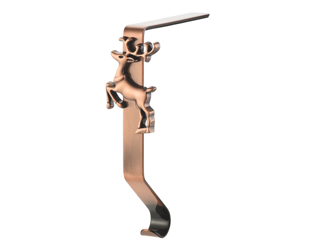 Soporte metálico para medias navideñas, accesorio brillante para chimenea TRUYUETY