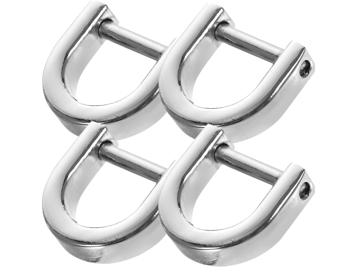 4 Anillos De Aleación De Zinc Para Bolsas Semicirculares Ajustables, Accesorios Niquelados En Blanco.