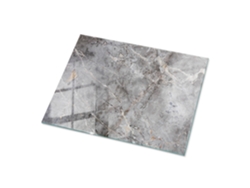 Cristal Para Mesa Rectangular Espelharte (80x60 Cm - Patrón De Mármol Natural - Gris)