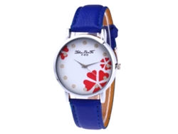 Reloj Zhoulianfa Para Mujer Con Pulsera De Cuarzo, Piel Sintética Y Diseño De Corazón Azul Real.