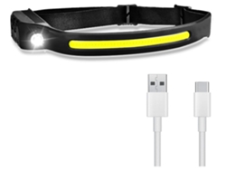 Linterna frontal, linterna frontal recargable, 8 modos de iluminación con sensor de movimiento, linterna frontal ligera, linterna frontal brillante (negro) YIZHOOD