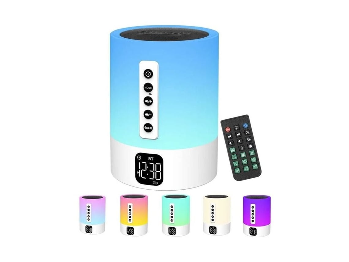 Reloj Despertador Con Altavoz Bluetooth Y Lámpara De Noche Con...