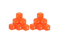 Juego De 20 Dados De 16 Mm Para Operaciones Matemáticas Con Signos De Suma Y Resta, Color Naranja, Para Educación Infantil.