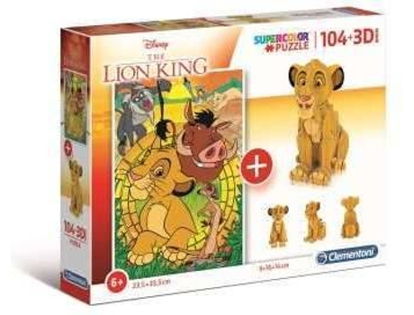 Puzzle 3D CLEMENTONI Lion King (104 Piezas - Edad mínima: 3 años)