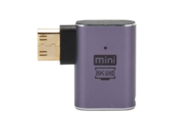 Adaptador Mini Hd A Hd, Ángulo Recto, 8k 60hz, 48gbps, Indicador Led Para Portátil, Cámara, Tableta.