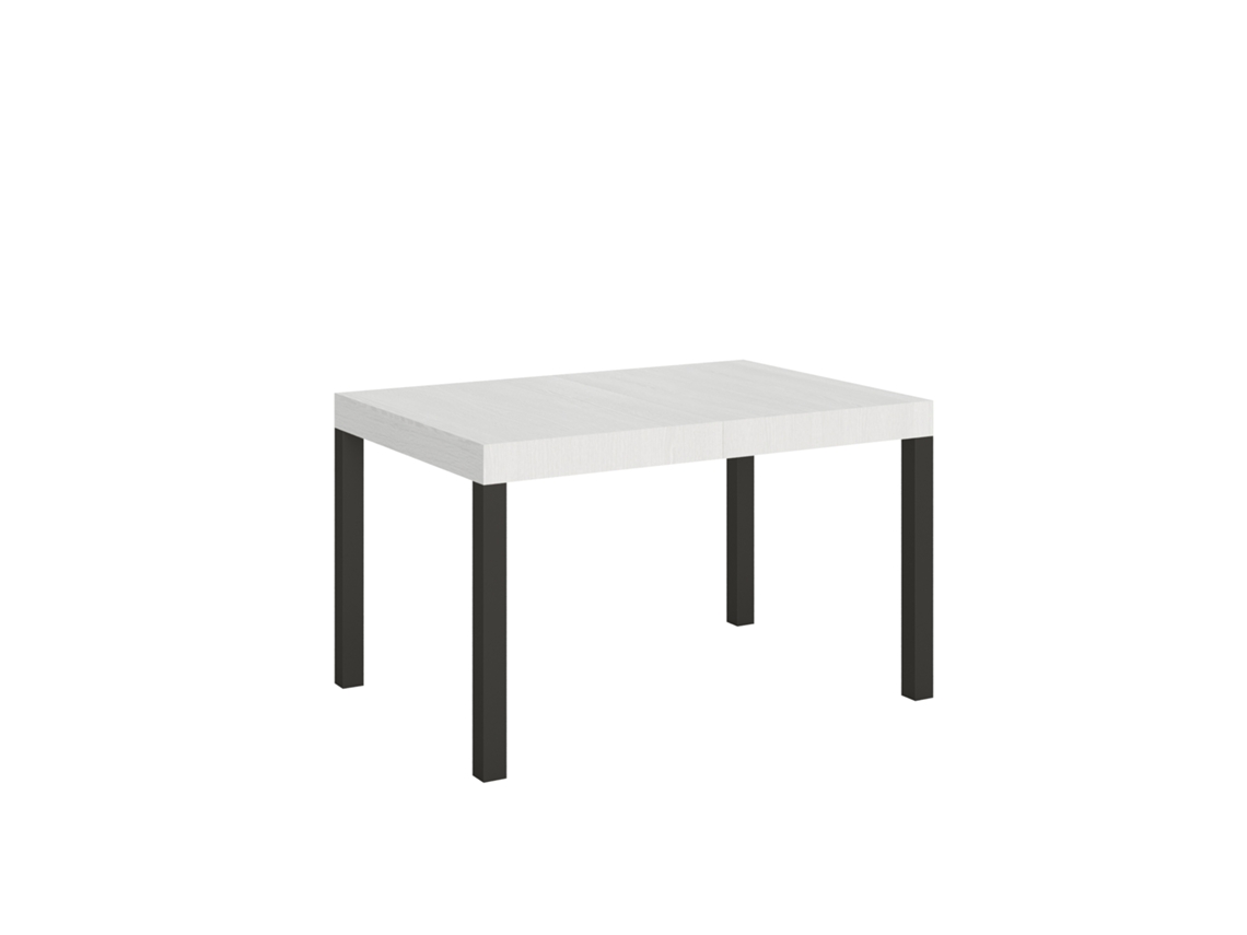 Mesa Extensible para Uso Diario 140/224x80cm Gris Blanco Patas Antracita Itamoby
