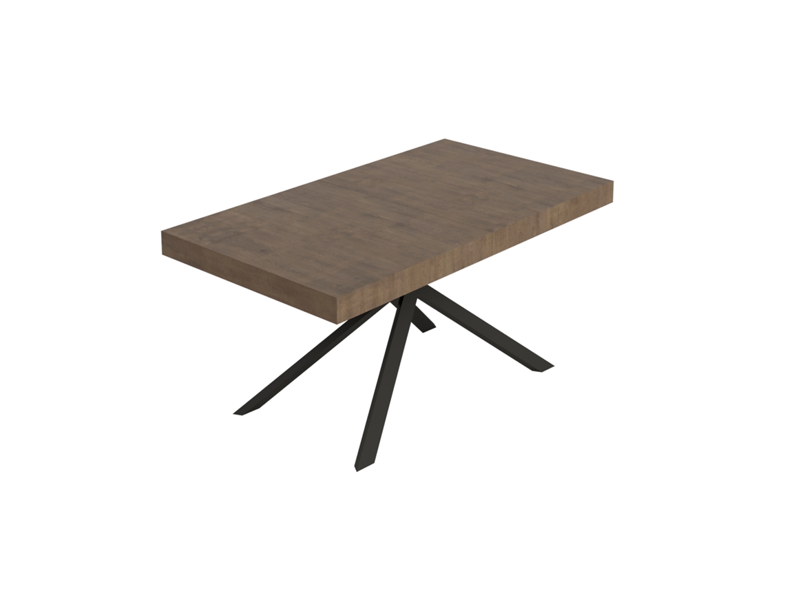 Mesa extensible Niket de nogal (160/420 x 90 cm, patas antracita) Itamoby
