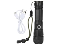 2026-linterna Led Xhp70 Telescópica Zoom Alta Potencia Recargable Usb 5 Modos Impermeable Para Camping Emergencias Negro