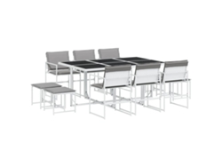 Maison Exclusive - Juego De Comedor De Jardín 11 Pzas Con Cojines Textilene Blanco