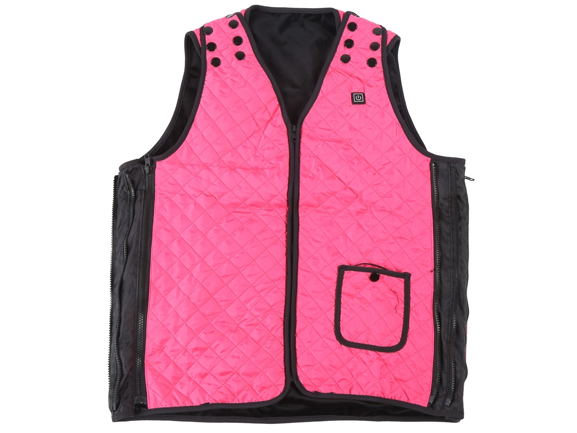 Chaleco Calefactable Eléctrico Usb Con Mezcla De Algodón Y Poliéster Para Actividades Al Aire Libre En Invierno, Color Rosa.