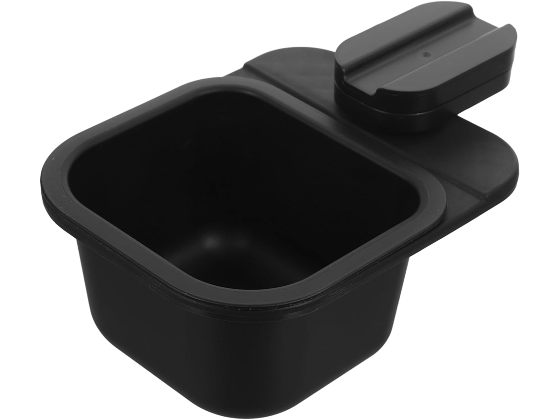 Papelera giratoria con clip, práctico organizador de residuos para oficina y hogar, en ABS negro, compacto y