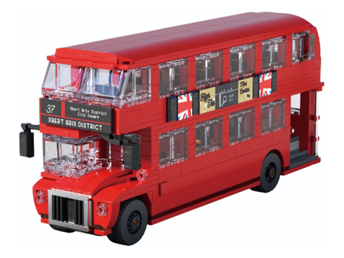 Modelo de bloque de autobús retro británico de dos pisos slowmoose