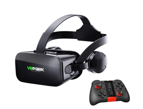 Gafas Realidad Virtual SLOWMOOSE 3D Vr con Mando de Jugador y Casco con Auricular de Oído