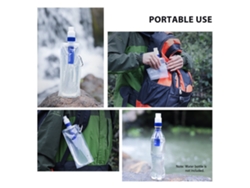 Bolsa De Filtro De Agua Flexible Y Plegable Con Mosquetón Para Acampar, Hacer Senderismo Y Actividades De Supervivencia Al Aire Libre.