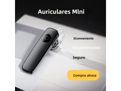 (negro) Mini Auriculares Estéreo Bluetooth, Llamadas Manos Libres, Micrófono, Estilo Gancho Para La Oreja