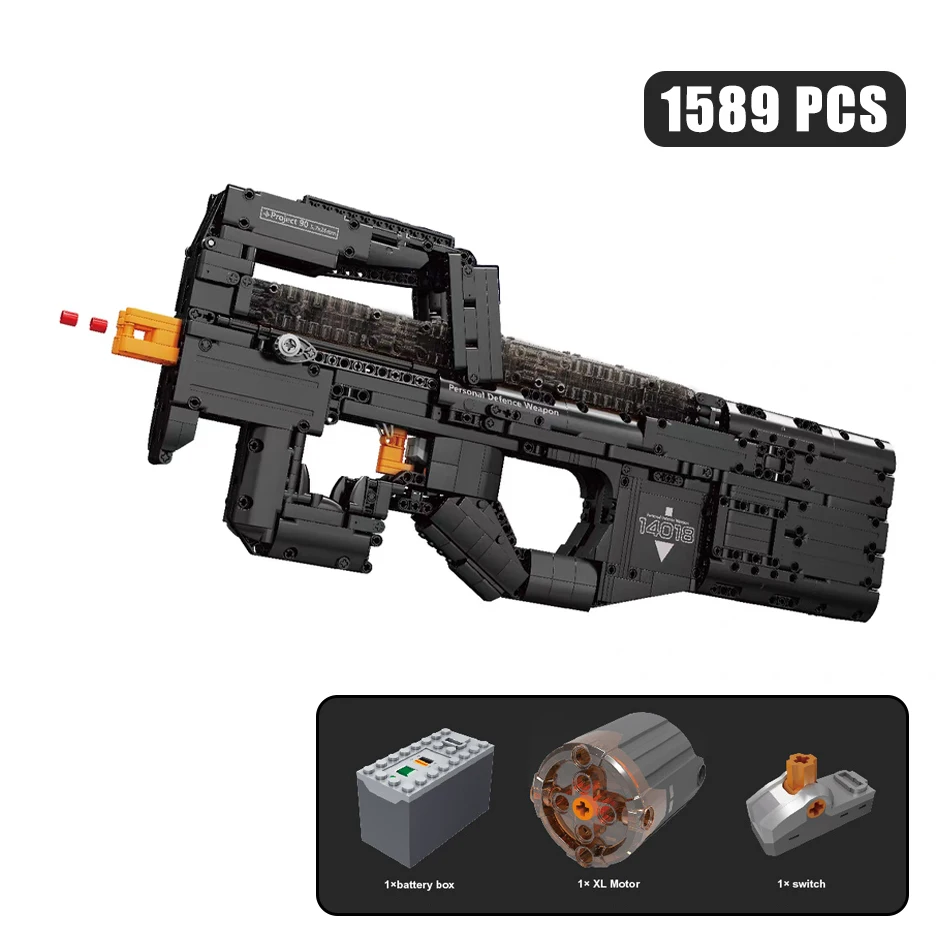 (1589 Piezas) Bloques De Construcción De Subfusil P90 - Juguete De Bloques De Construcción - Regalo Para Niños