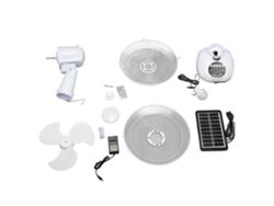 Ventilador de mesa solar de 12 pulgadas, 100/240 V, blanco