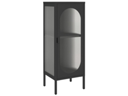 Lovely Home Aparador 40X35X105 Cm Cristal y Acero Negro