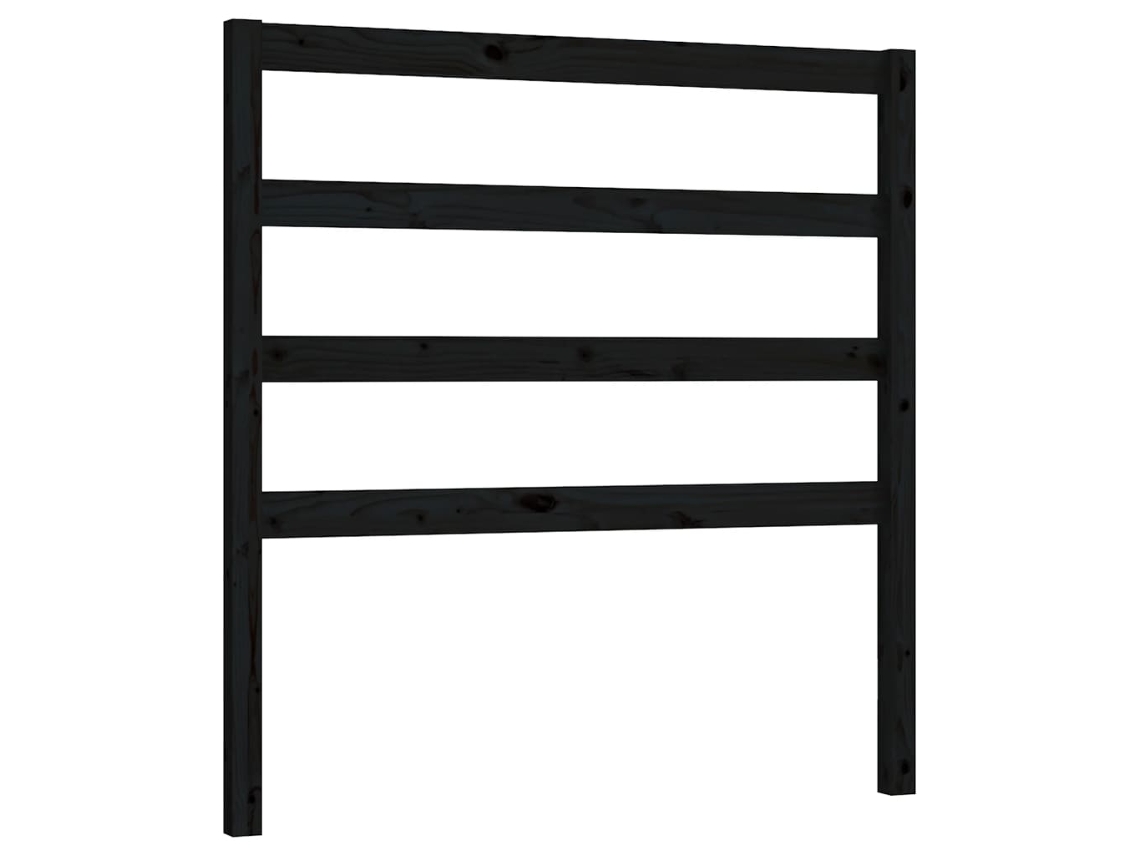 Maison Exclusive - Cabecero De Cama Madera Maciza De Pino Negro 95x4x100 Cm