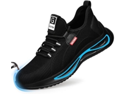 Calzado Con Puntera De Acero Para Hombre: Zapatos De Trabajo Para La Construcción, Ligeros, Cómodos E Indestructibles — Horma Ancha, Negro — Talla 39