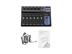 Mezclador de audio, 7 canales, 6 estilos de música integrados, negro (OEM)
