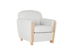 Sillon Poliester Madera Bucle Blanco 81x78x82cm