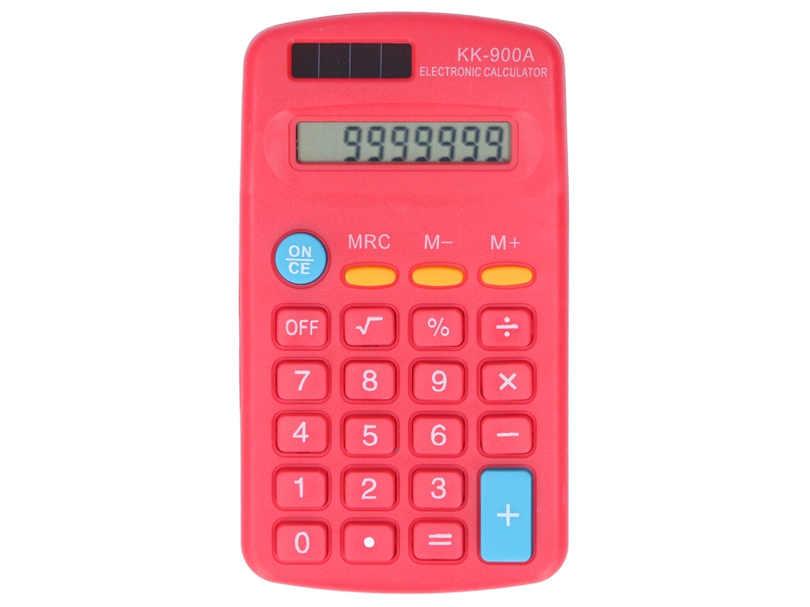 Calculadora De Bolsillo Portátil De 8 Dígitos Con Pantalla Lcd, Doble Alimentación Solar, Botones Sensibles, Abs, Ideal Para La Escuela, La Oficina Y Los Negocios - Roja