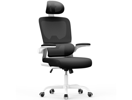Silla de Oficina Operativa Ergonómica NASPALURO con Ruedas, Soporte Lumbar y Cervical Ajustable Reposabrazos 3D (Blanco)