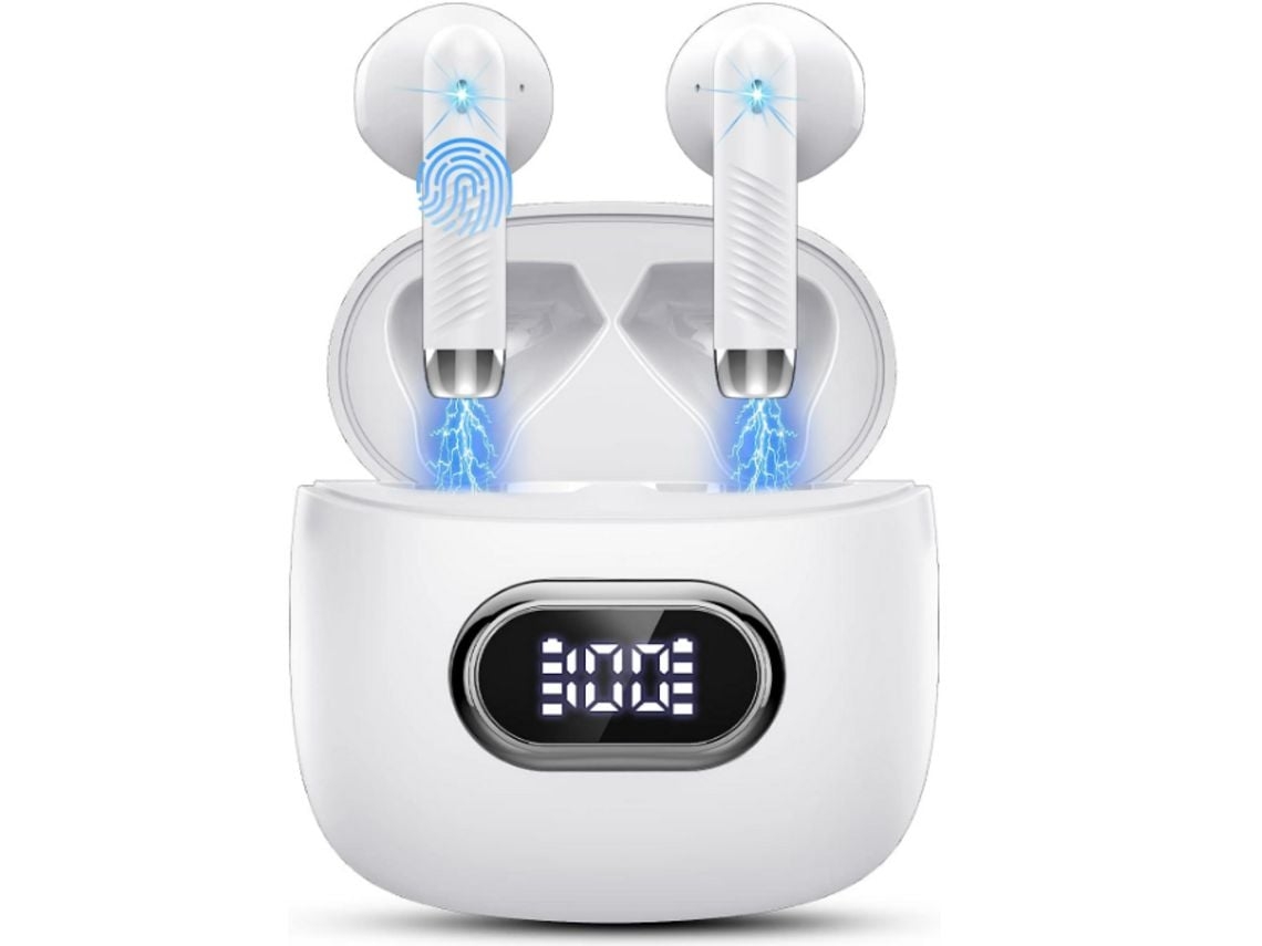 Auriculares YEMAESRE Bluetooth Hifi Pantalla Deportiva Impermeable Blanco