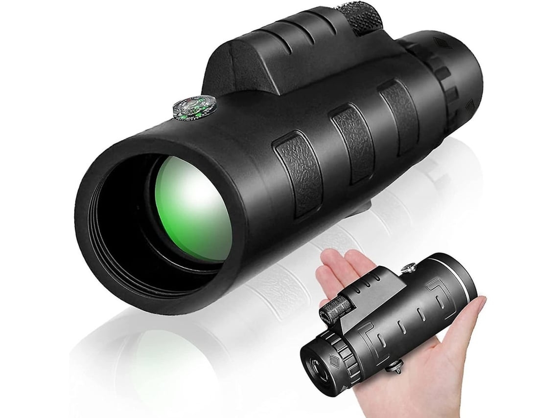 Telescopio monocular 40x60 con lente FMC y prisma Bak4 de doble enfoque HD, con baja visión nocturna, para adultos y niños, vida silvestre USHION