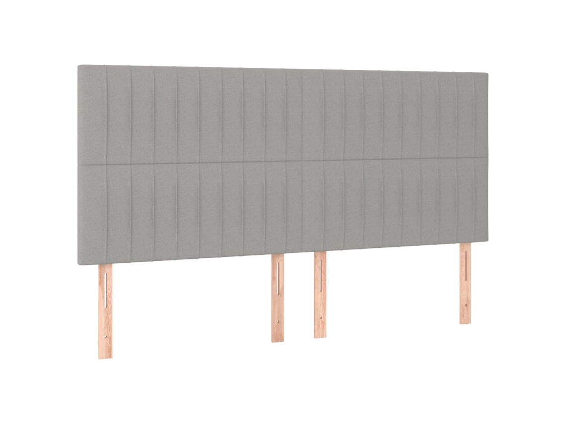 Cabecero gris claro 180x5x118/128 cm Tejido exclusivo Maison