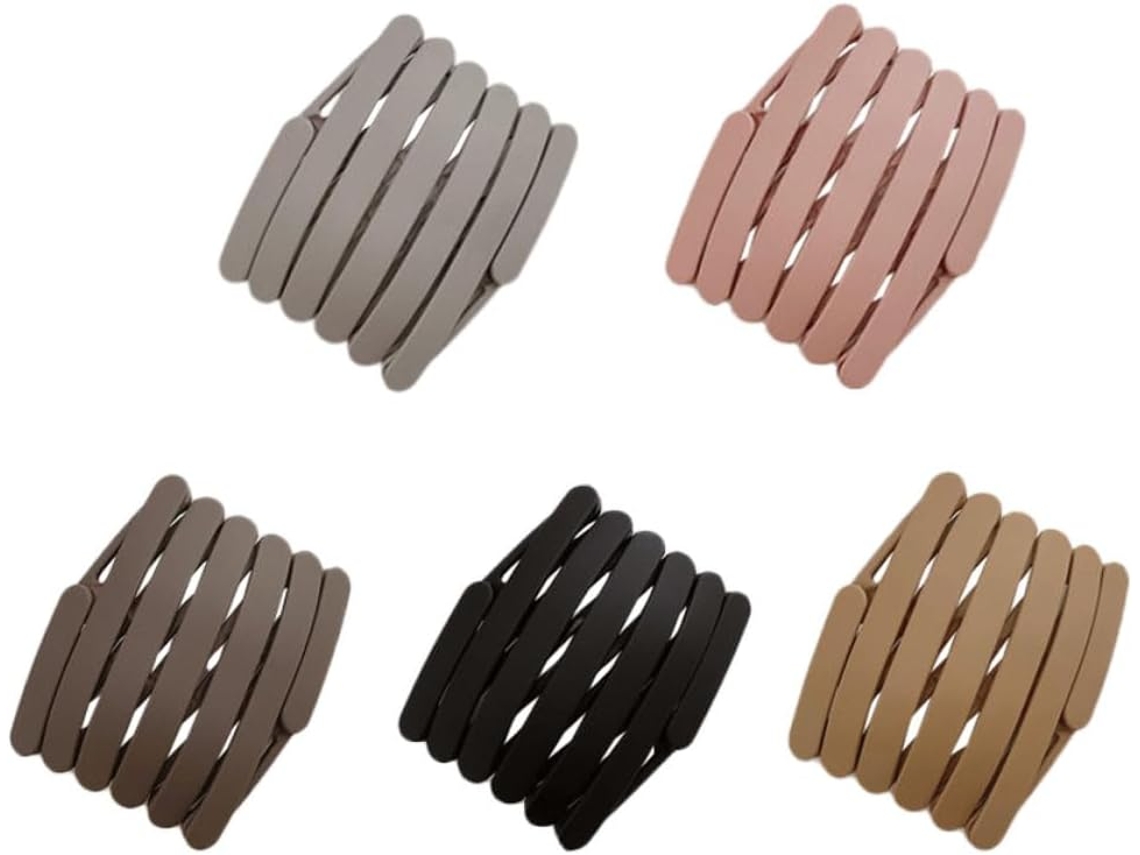 Lot De 5 Bandeaux Pliables En Plastique Dentelé, Serrage