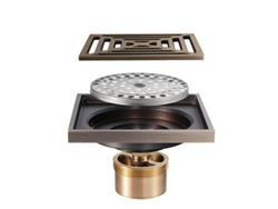 Desagüe Común Para Baño Y Ducha En Latón Bronce Antiguo, Desagüe Común Para Lavabo De Baño Familiar, 10×10 Cm