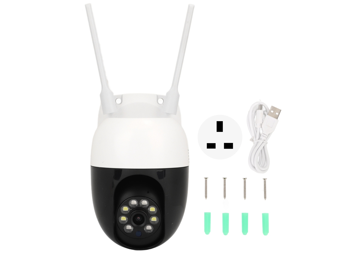 Cámara Inalámbrica 1080p Con Visión Nocturna, Sensor De Movimiento, Audio Bidireccional, Wifi, Seguridad Para El Hogar Y Enchufe Británico.