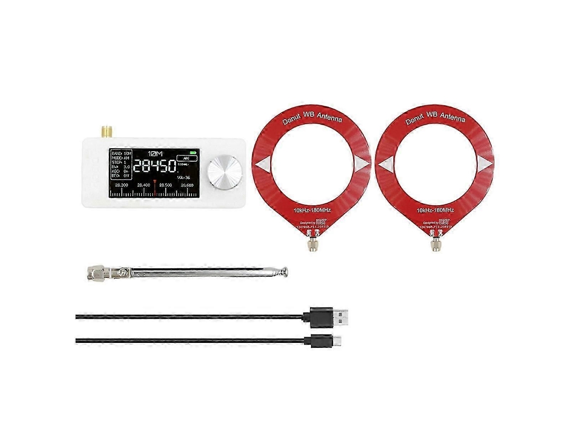 Radio portátil GOKOCO Si4732 de 10 kHz y 180 MHz AM/FM con 3 antenas.