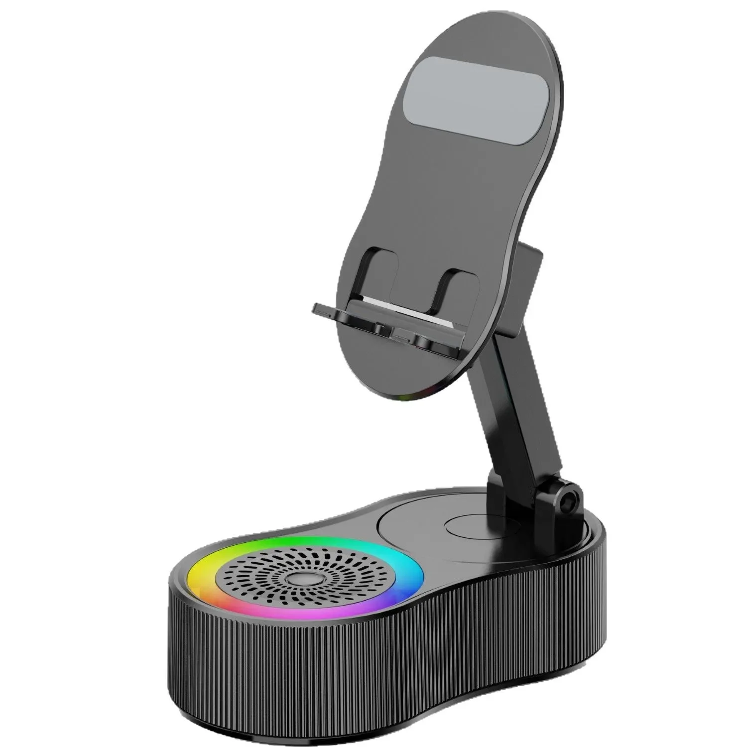 (preto) Suporte Para Celular Com Rotação De 360 Graus E Alto-falante Bluetooth Integrado, Com Função De Ajuste De Altura.