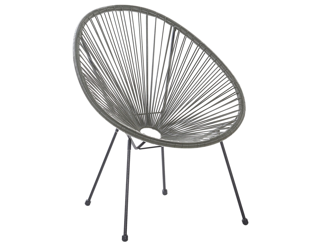 Silla de jardín BELIANI Acapulco ii de Ratán sintético Gris 70x90x87