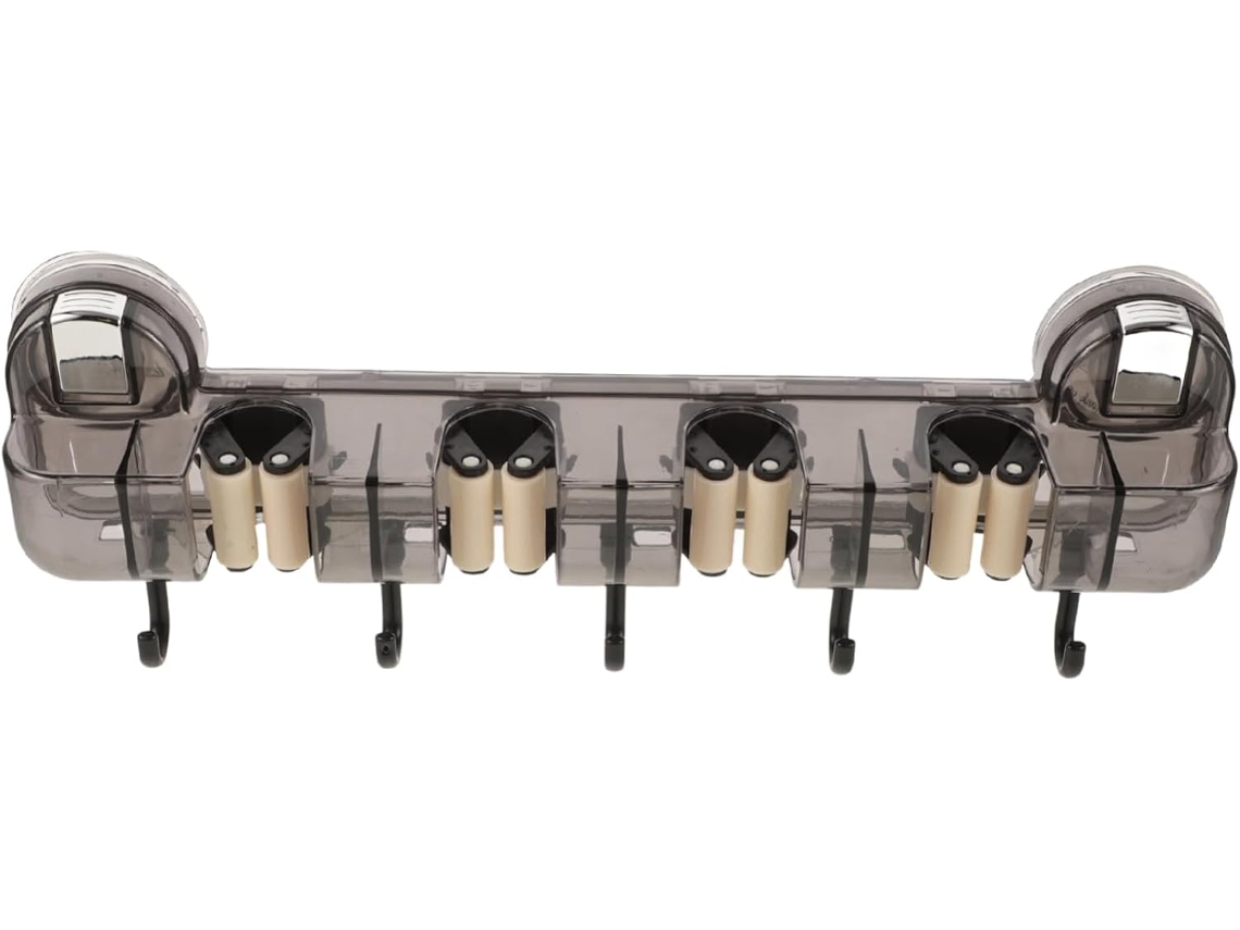 Elegante Soporte Pared Escobas Fregonas Fácil Pegar Estante Almacenamiento Multifuncional Hogar