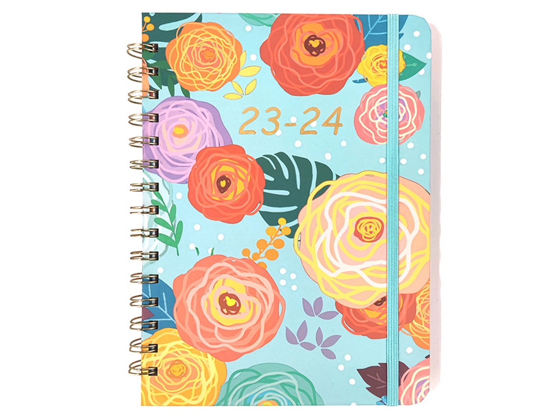 Agenda escolar 2023-2024, semanal y mensual con 12 separadores y bolsillo interior, 21,3 x 15,5 cm