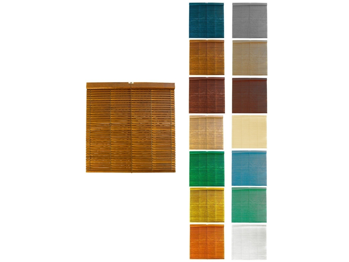 Persiana De Madera Alicantina Con Polea Metálica - Estor Enrollable Para Ventanas, Puertas, Salón Avellana (barnizada) 100 X 140 Cm