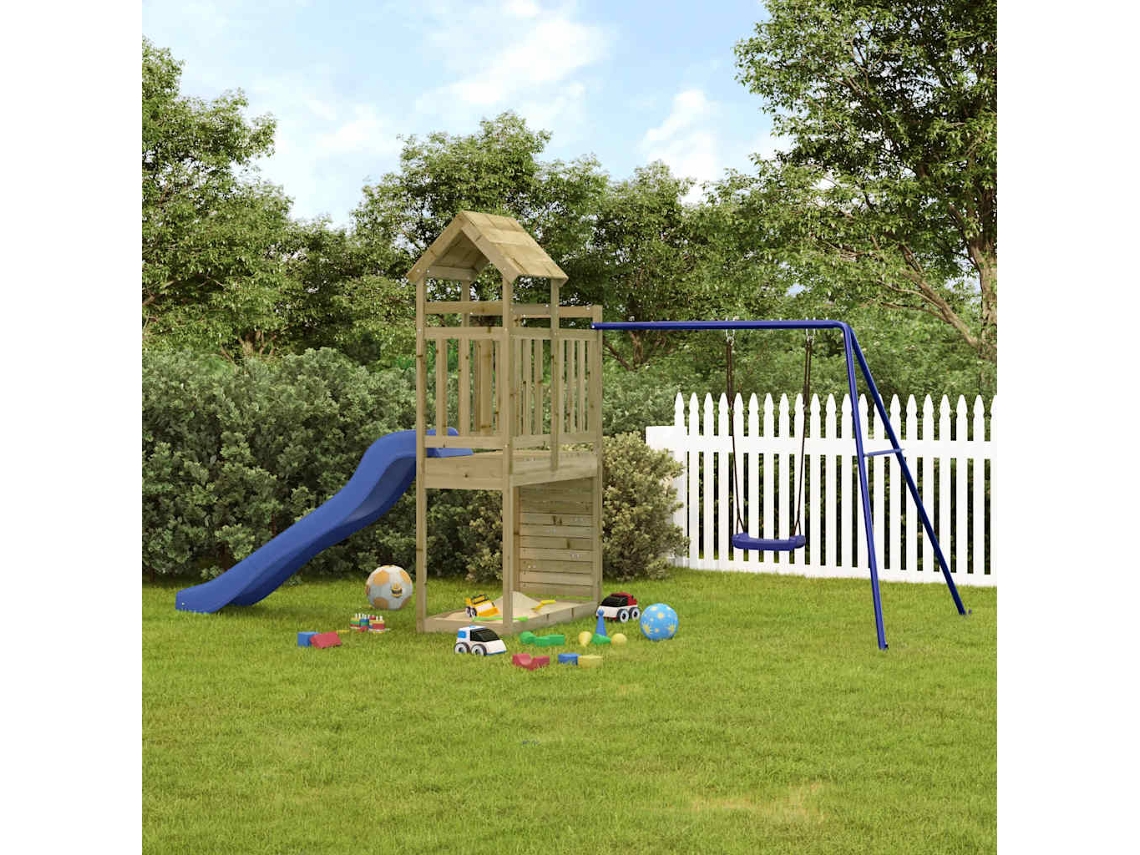 Conjunto de juegos para exteriores de madera de pino impregnada Lovely Home Wsd78547