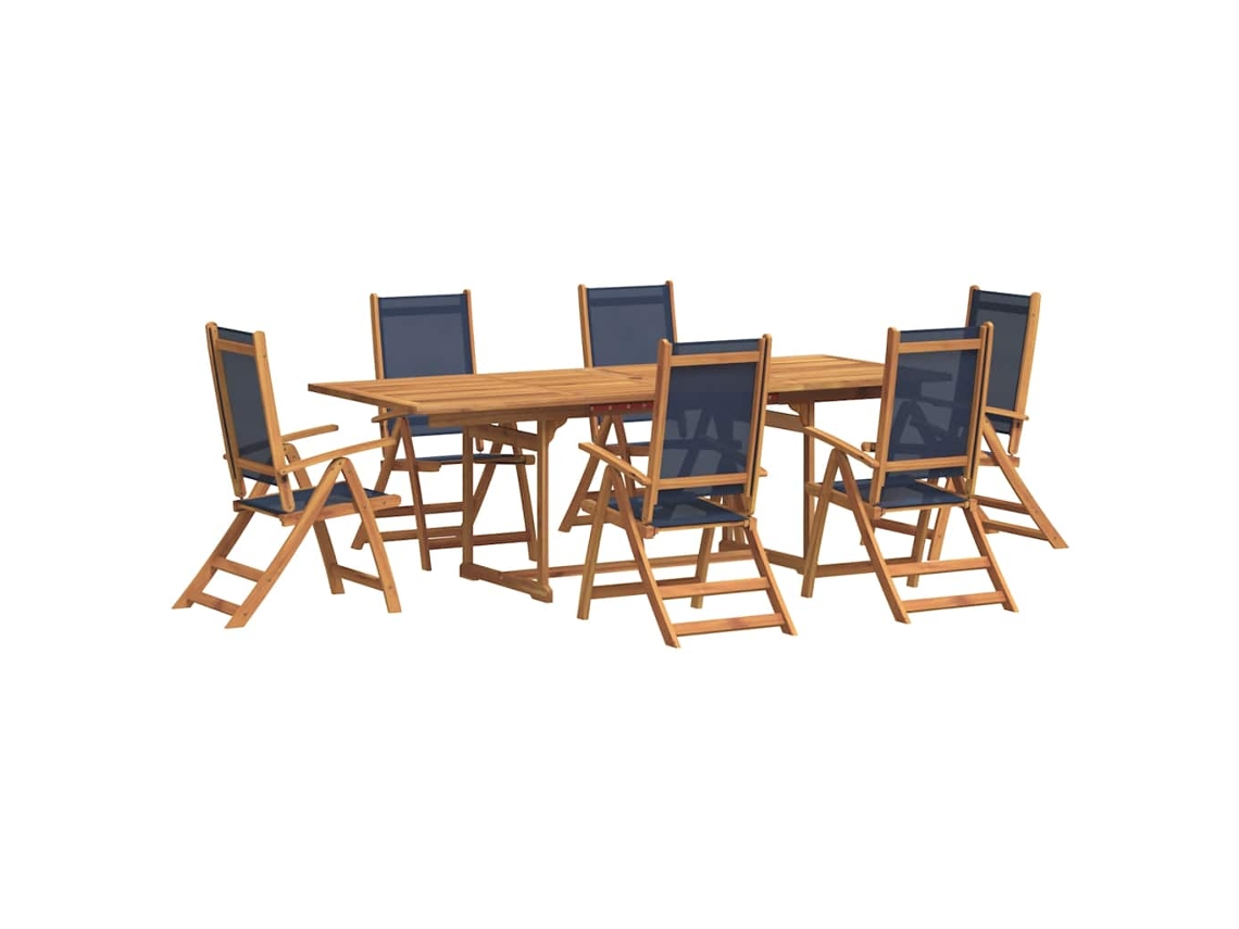 Maison Exclusive - Juego Comedor De Jardín 7 Pzas Madera Maciza Acacia Y Textileno