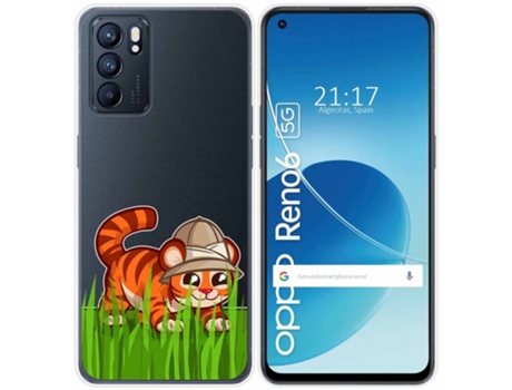 Carcasa Oppo Reno 6 5G TUMUNDOSMARTPHONE Dibujos Transparente Multicolor