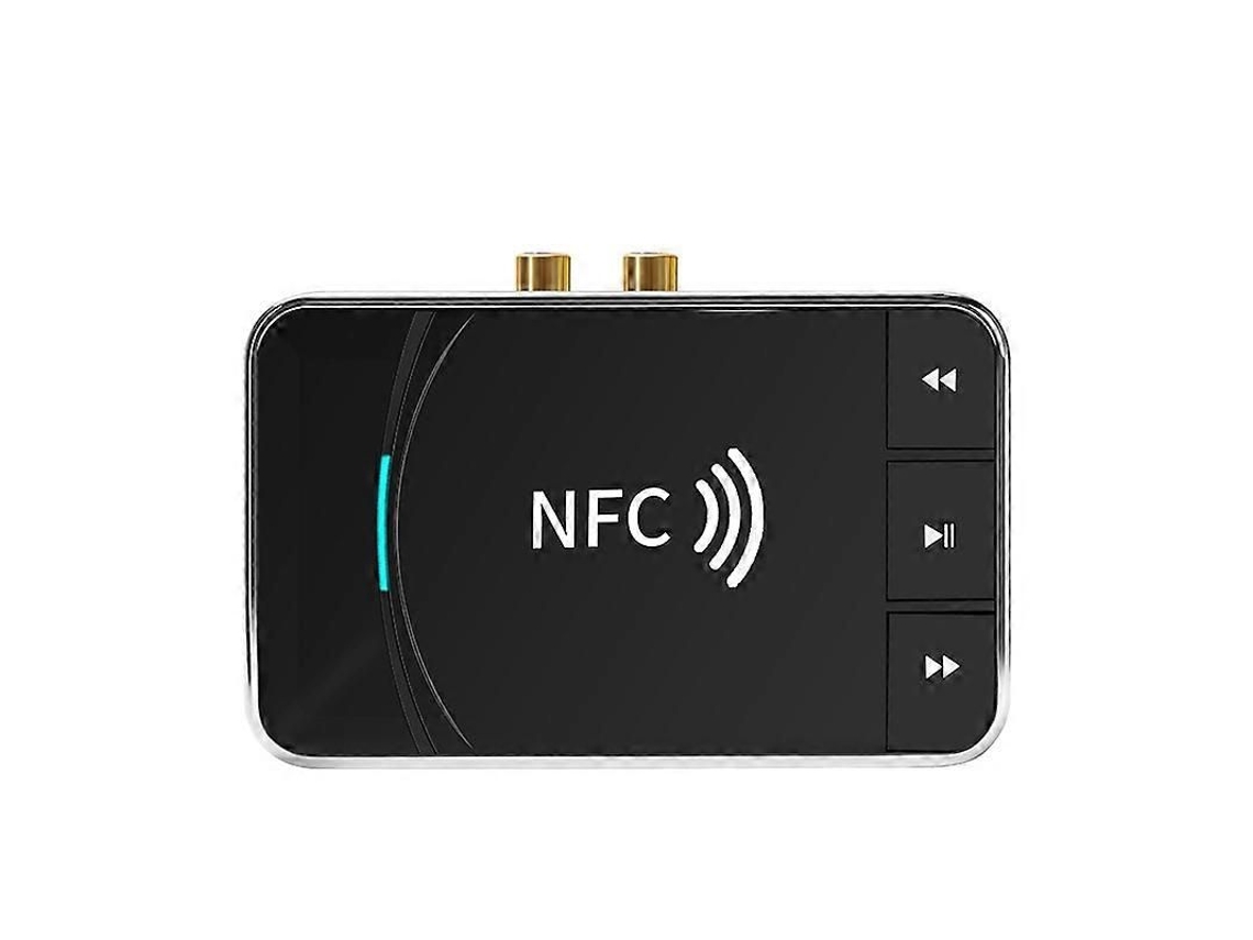 Receptor y transmisor Bluetooth 5.0 NFC N100 para ordenador de sobremesa, adaptador de audio para altavoces Bluetooth de coche (negro)