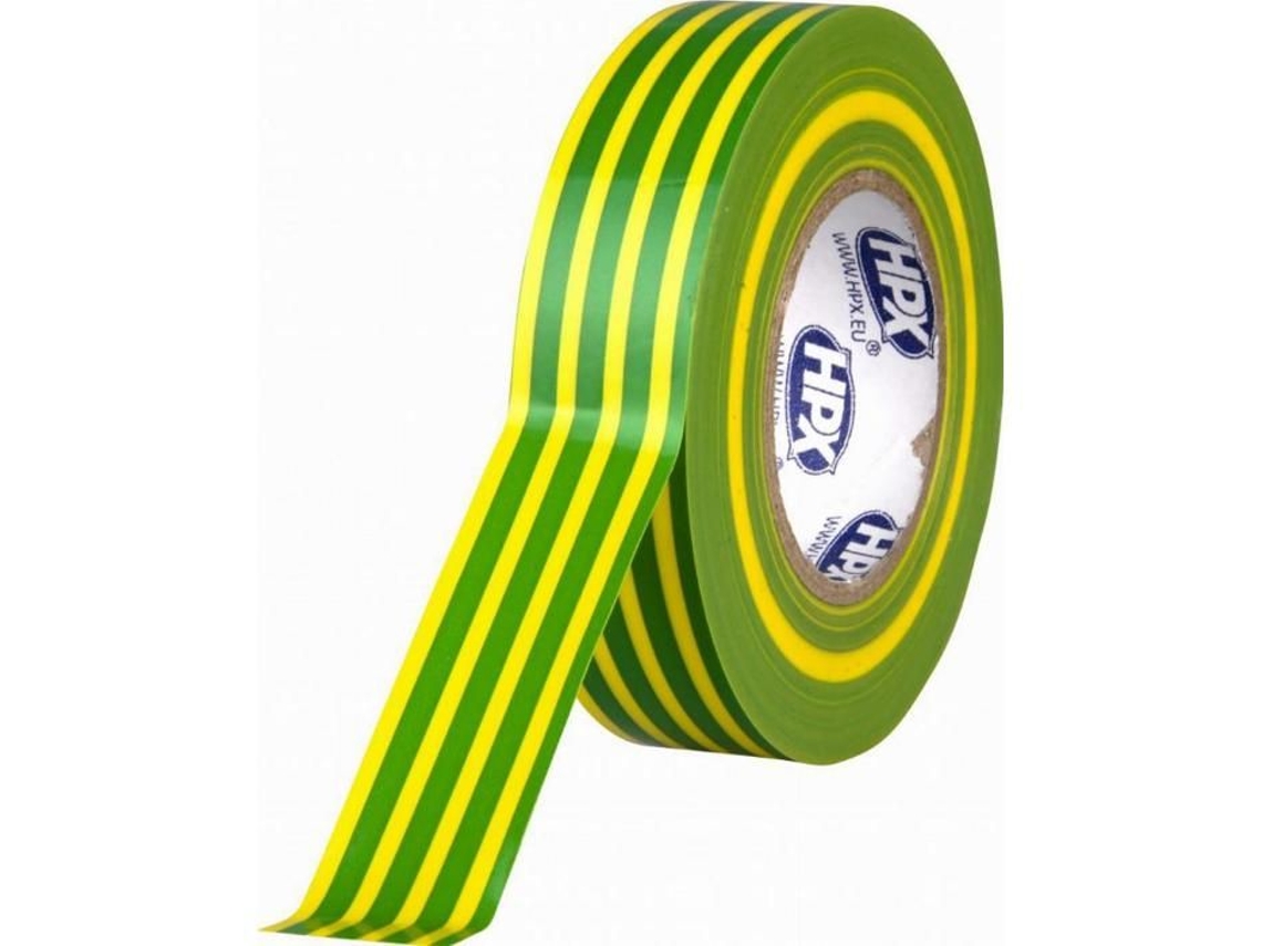 Cinta Pvc Para Electricistas HPX 19Mm X 20M Aislamiento Eléctrico Amarillo Verdoso