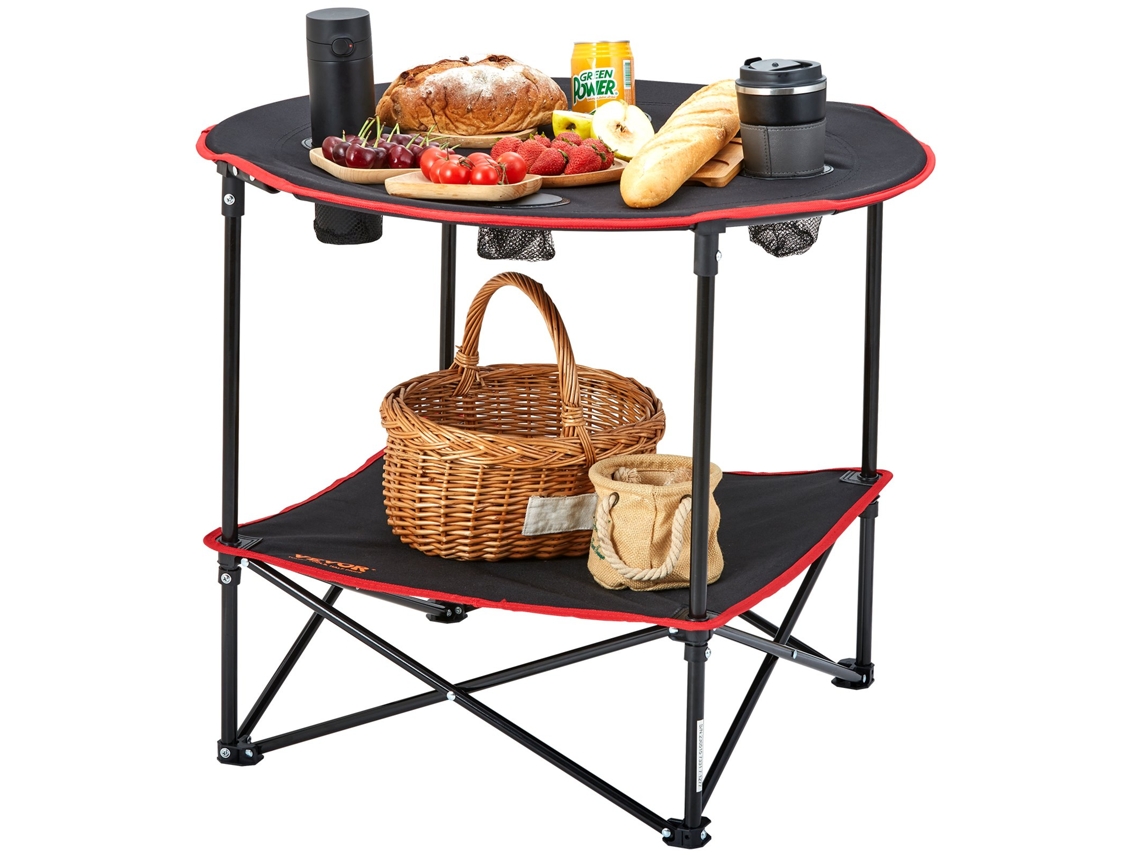 Mesa plegable para acampar, mesas auxiliares portátiles para exteriores, tela Oxford 600D y acero VEVOR